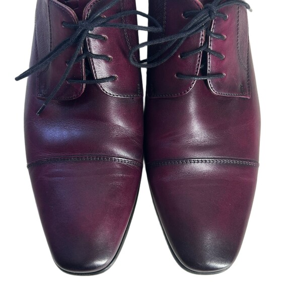 Florsheim Dress Shoes Mens Size 11 Burgundy Leather Textured Cap Toe Oxford